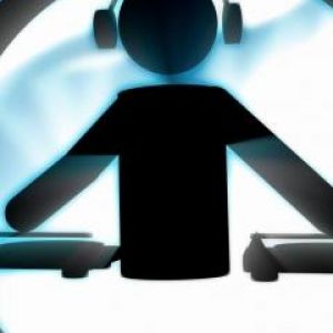 Silhueta de DJ com Fones