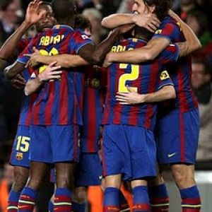 Celebração da Equipe FC Barcelona