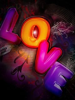 Tipografia Colorida do Amor