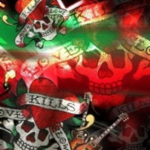 Arte de Caveira e Guitarra