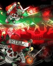 Arte de Caveira e Guitarra