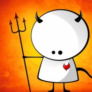 Ilustração de um diabo fofo