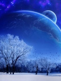 Paisagem Invernal com Planeta