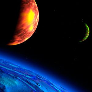 Planetas Coloridos no Espaço