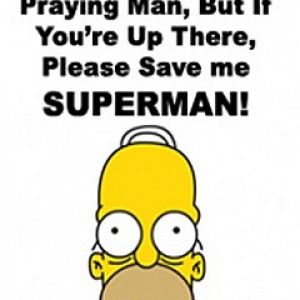 Homer Simpson Orando para Superman