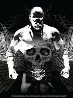 Arte de Lutador com Design de Caveira