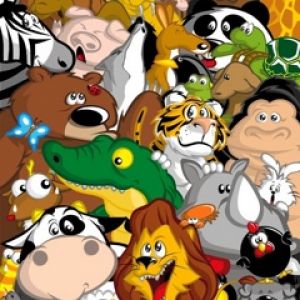 Animais de Desenho Animado Coloridos