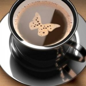 Arte do Café com Borboleta