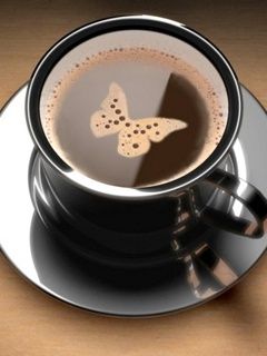 Arte do Café com Borboleta