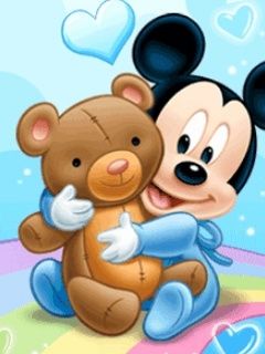 Mickey Mouse com Urso de Pelúcia