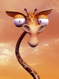 Girafa de Desenho Animado Engraçada
