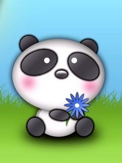 Panda Fofo com Flor