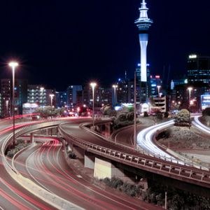 Panorama Noturno de Auckland