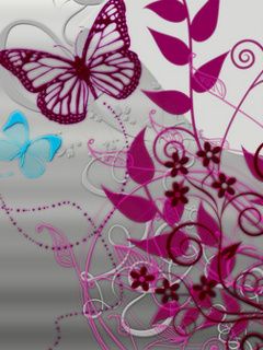 Design Colorido de Borboleta e Flores - wallpaper preview