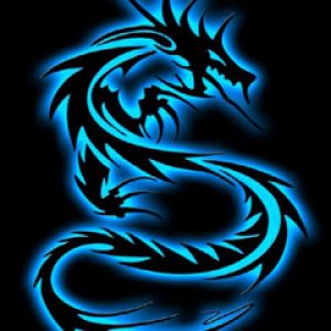 Design de Dragão Tribal Azul