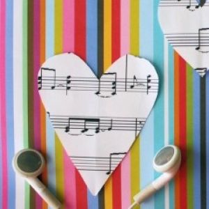 Fundo Colorido de Coração Musical