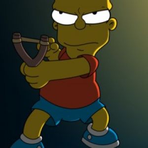 Bart Simpson com estilingue