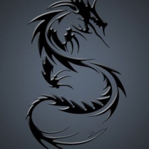 Design de Dragão Preto Estilizado
