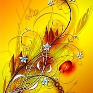 Arte Abstrata Floral Vibrante