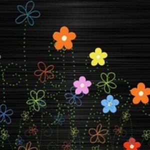 Design Abstrato de Flores Coloridas