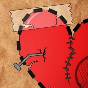 Ilustração de coração partido