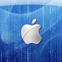 Logo da Apple em Fundo Azul