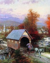 Paisagem de Outono com Ponte Coberta