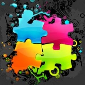 Arte de Peças de Quebra-Cabeça Coloridas