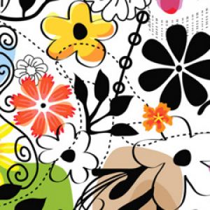 Design Abstrato Floral Colorido