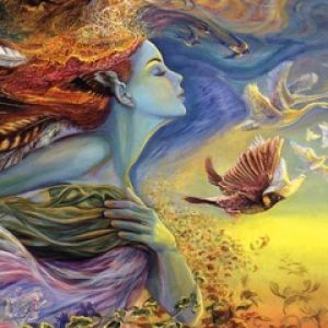 Mulher Fantástica com Pássaros