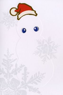Boneco de Neve Fofo com Chapéu de Natal
