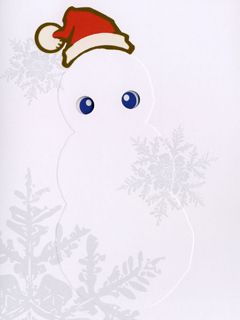 Boneco de Neve Fofo com Chapéu de Natal
