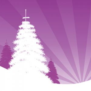 Design da Árvore de Natal Roxa