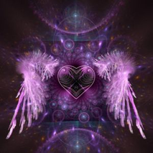 Coração com asas de anjo