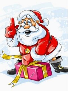 Papai Noel Alegre com Presente