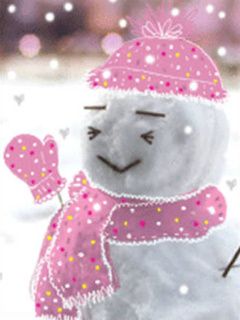 Boneco de Neve Fofo com Acessórios Rosa
