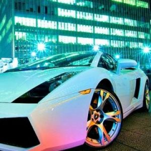 Lamborghini Gallardo Branco à Noite