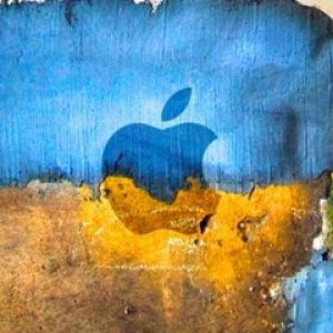 Logo da Apple em Fundo Colorido