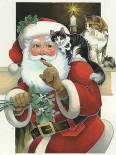 Papai Noel com Gatos