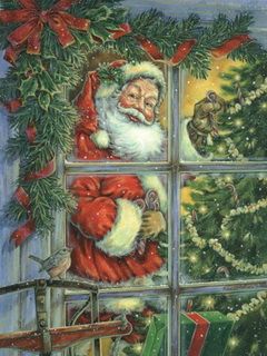 Janela de Natal com o Papai Noel