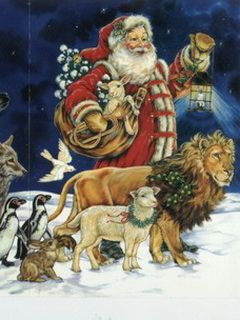 Papai Noel com Animais