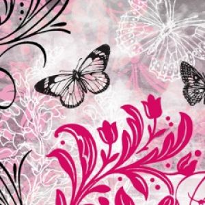 Arte de Borboletas e Flores