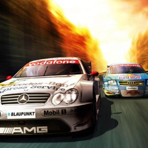 Carros de corrida em ação