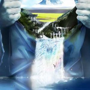 Paisagem Surrealista com Cachoeira