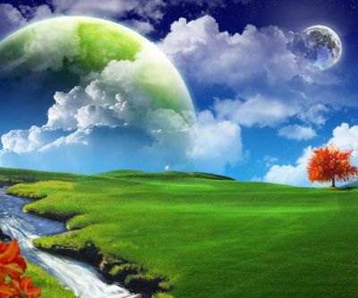 Paisagem Fantástica com Lua