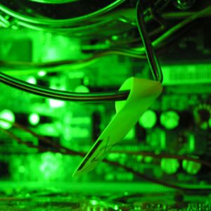 Placa de Circuito Verde em Close-Up