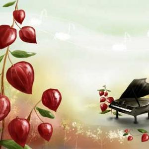 Piano Musical com Elementos Naturais