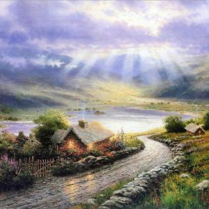 Paisagem Serena com Luz Solar