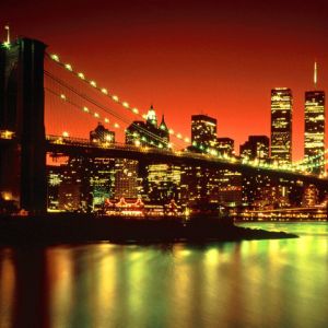 Vista Noturna da Ponte do Brooklyn