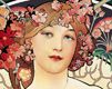 Mulher Art Nouveau com Flores